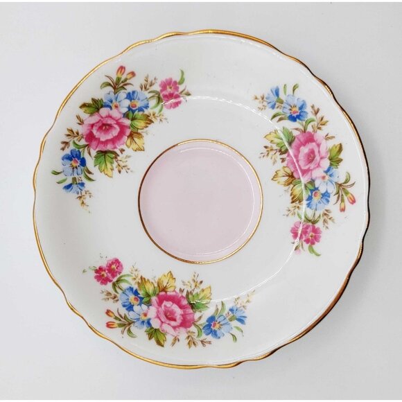 Paragon Vintage Double Warrant White Pink Floral Bone China Teacup And Saucer - Picture 11 of 11